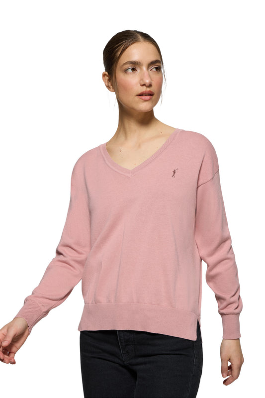 RIGBY GO V NECK W ROSE_WINE (44350) Women