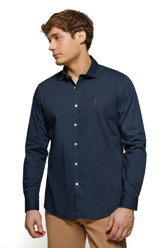 RIGBY GO SLIM POPLIN NAVY (44421) Men
