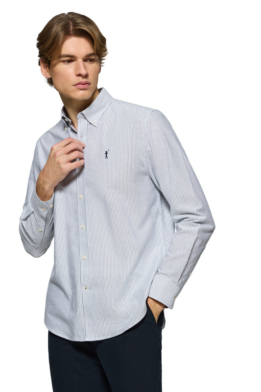 RIGBY GO REGULAR OXFORD STRIPES BLUE (44488) Men