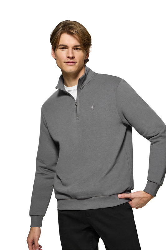 RIGBY GO SWEAT ZIPPER NECK ASPHALT (44575) Men