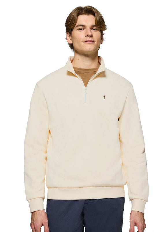 RIGBY GO SWEAT ZIPPER NECK ECRU (44578) Men