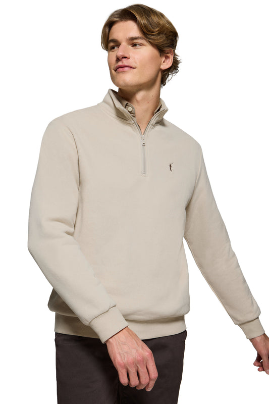 RIGBY GO SWEAT ZIPPER NECK BEIGE (44579) Men