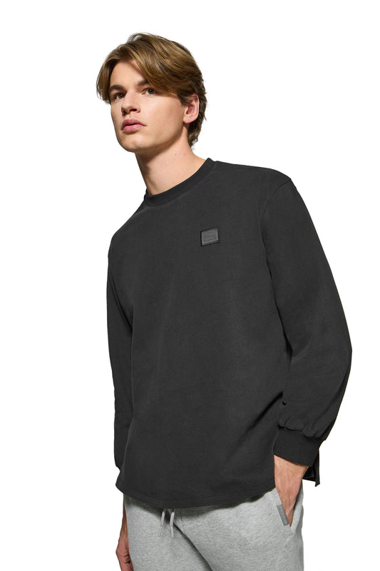 TWILL PATCH TSHIRT LS BLACK (44601) Men