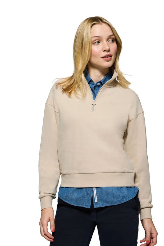 BLOCK PC W ZIPPER SWEAT BEIGE (44632) Women