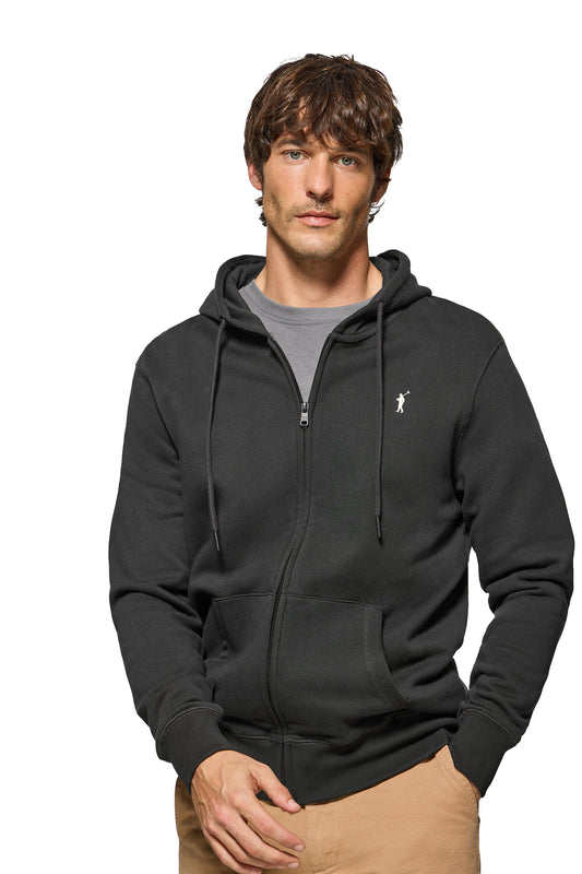 RIGBY GO HOODIE ZIPPER SWEAT FL BLACK (44743) Men