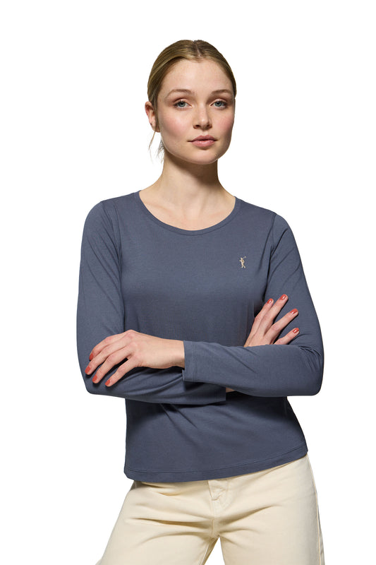 RIGBY GO W TSHIRT LS IM DENIM_BLUE (44801) Women