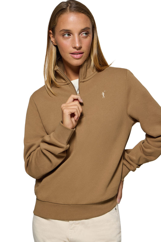 RIGBY GO W NECK ZIPPER SWEAT FL BROWN (44825) Women