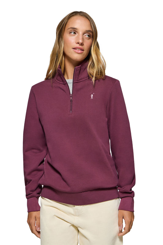 RIGBY GO W NECK ZIPPER SWEAT FL PLUM (44830) Women
