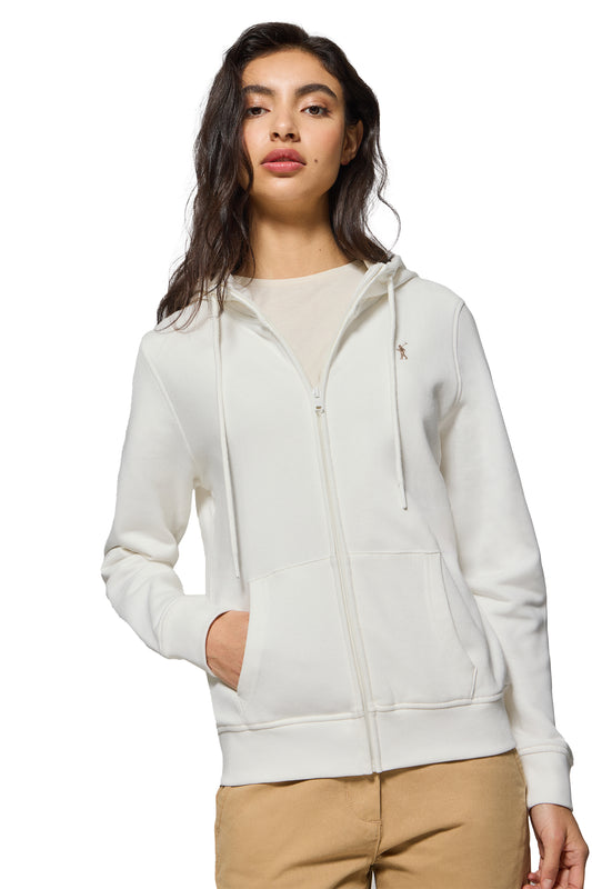 RIGBY GO W HOODIE ZIPPER SWEAT FL ECRU (44838) Women