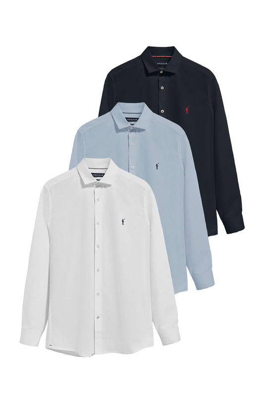 PACK 3 - RIGBY GO SHIRT POPLIN VN [W-N-SB] MULTICOLOR (44902) Men