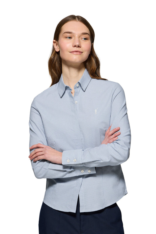RIGBY GO W SHIRT OXFORD HOUNDTOOTH BLUE (44910) Women