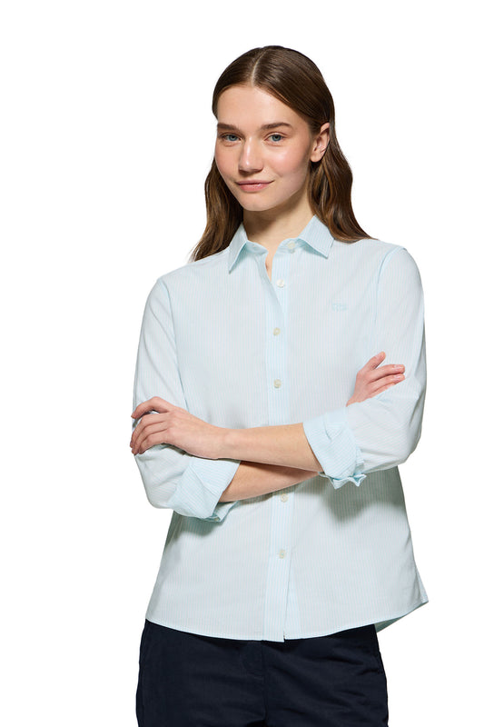 BLOCK W SHIRT OXFORD STRIPES AQUAMARINE (44919) Women