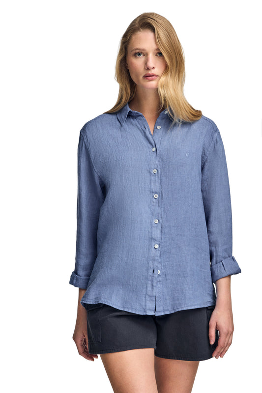 PC MONOGRAM W LINEN SHIRT GD ROYAL_BLUE (44972) Women