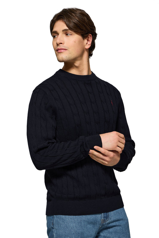 RIGBY GO CABLE U NECK NAVY (45013) Men