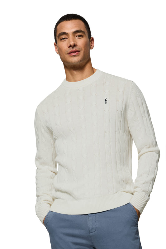 RIGBY GO CABLE U NECK ECRU (45014) Men