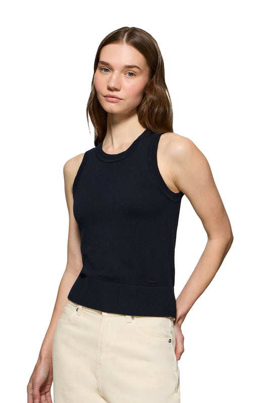 NACRE BUTTON TOP W NAVY (45098) Women