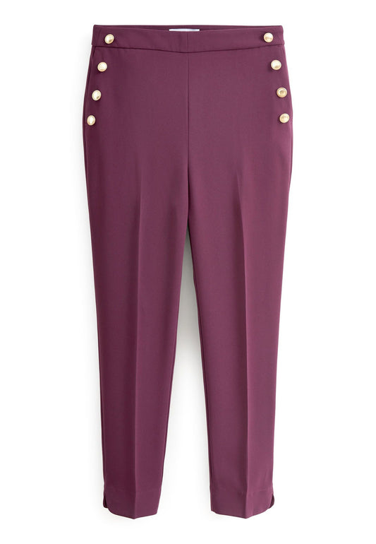 Next Tailored Button Detail Taper Trousers Red (NX321A1E3-G11) Women