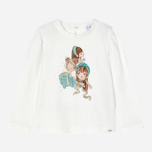 Mayoral Kids long-sleeved T-shirts (4.065-35_Cream)