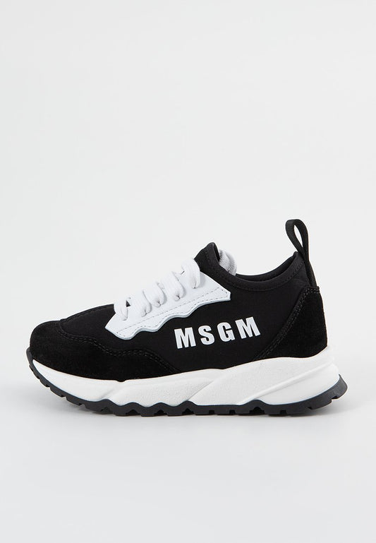 CONTRASTING PRINTED LOGO NEOPRENE & LEATHER LACE-UP LOW SN Kids Unisex