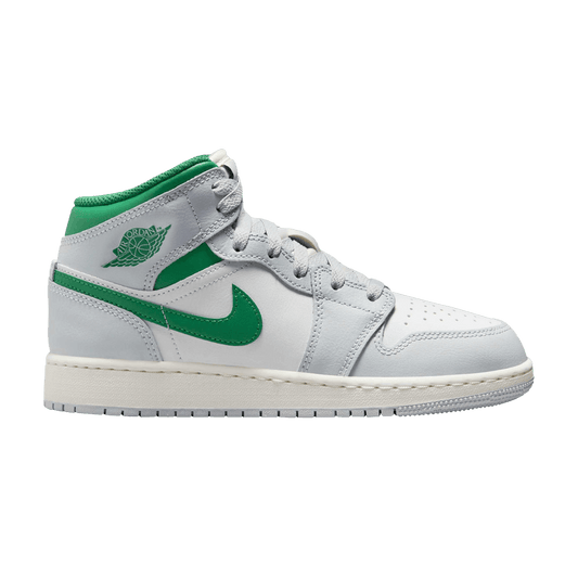 Jordan 1 Mid White Pure Platinum Pine Green (GS) (DQ8423-142) Kids