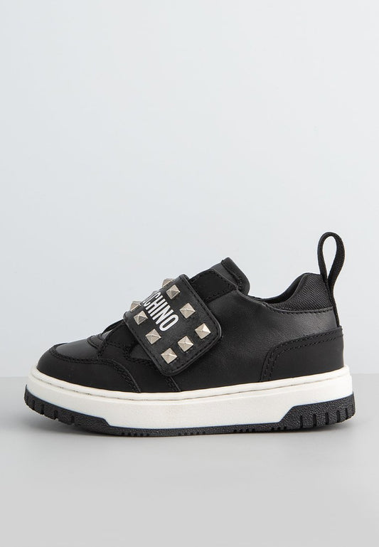 Moschino STUDS DETAILS & LOGO LOW SNEAKERS STRAP black (ZZO2LMZ03-Q00) Kids