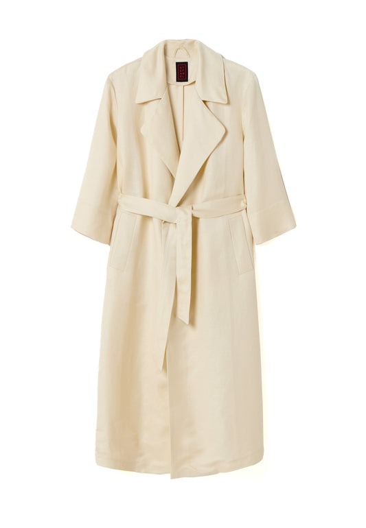 Stefanel Long trench coat Off-White (S5721U02P-A11) Women
