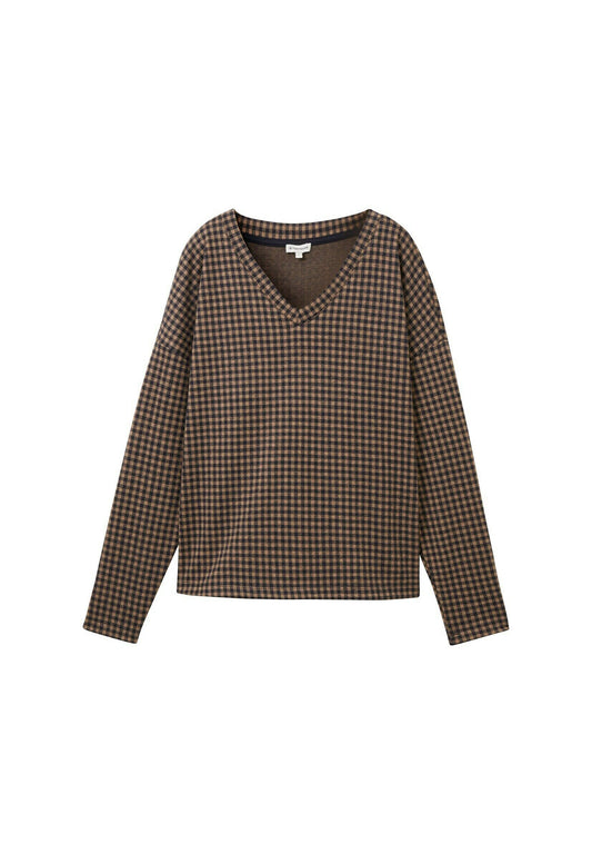 TOM TAILOR Knit & Sweatshirts Sweatshirt with seitlichen Knöpfen Brown (TO221D1L5-O11) Women