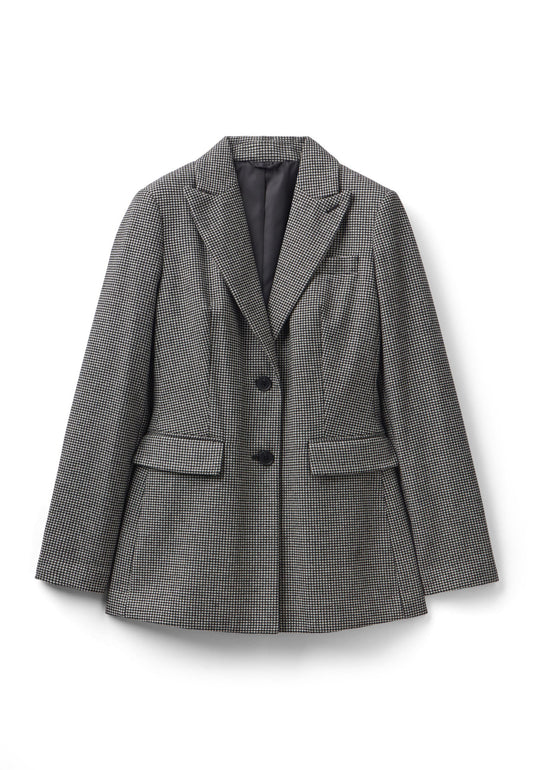 United Colors of Benetton Single Breasted Houndstooth Jacket With Contrasting Lining Grey (4BE21G05M-A11) Women