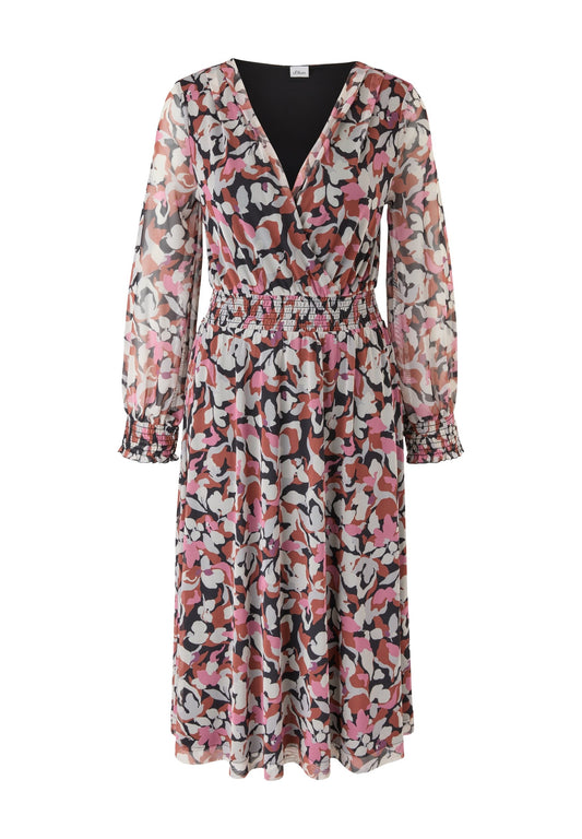 Robe en maille à détails smockés Women
