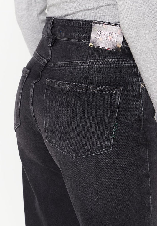 Scotch & Soda The Sky straight fit jeans — Stone It Black (ZZO20MH09-Q00) Women
