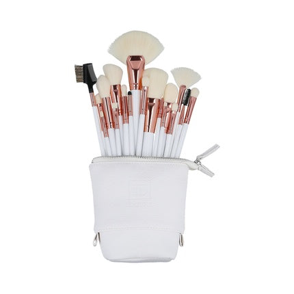 Ilu Basic Set 18 Makeup Brushes with Bag White