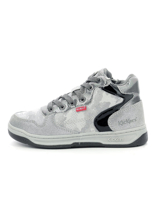 Kickers Sneakers hautes Synthetique Kicklax Silver-Coloured (KI113D030-D11) Kids