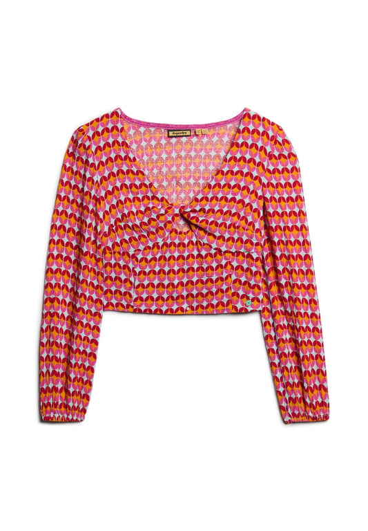 Superdry Long Sleeve Woven Crop Top.... Women