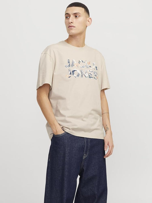 Jack & Jones Essentials JJEBRYAN CORP LOGO TEE SS O-NECK NOOS Moonbeam (12268127-Moonbeam) Men