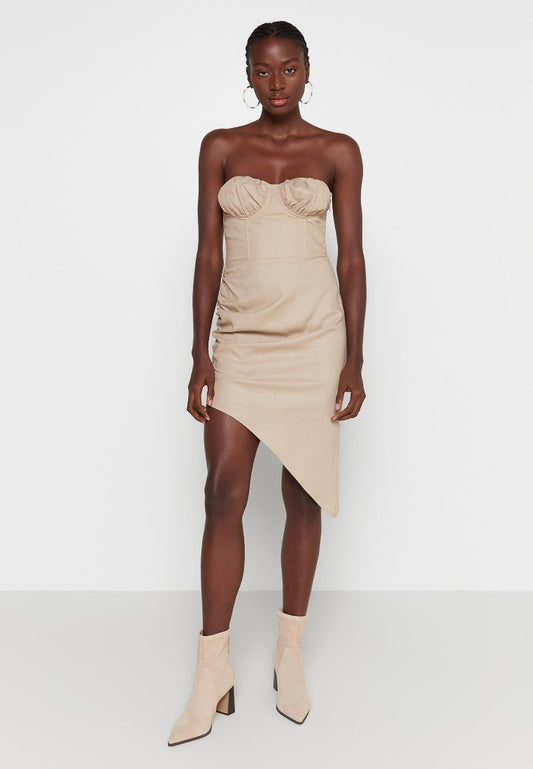 Slanted Linen Midi Dress Women