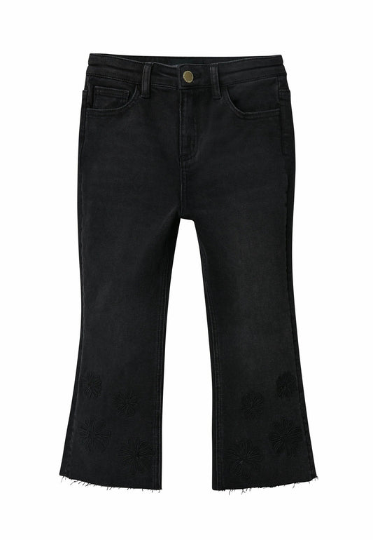 Desigual Flocked cropped flare jeans black (DE124A00D-Q11) Kids