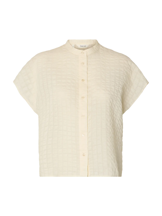 Lilja Oversized Sleeveless Check Shirt Egret (16102697) Women