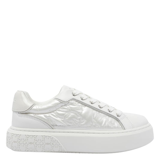 YOKO 21 - SNEAKER CALF LEATHER/MONOGRAM NYLON MILK Women