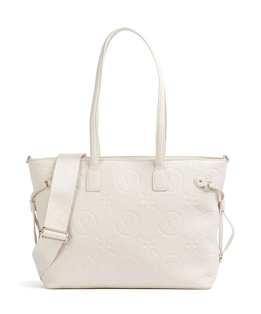 Mario Valentino Cream Leather Tote Bag (VBS8ZG01-991) Women
