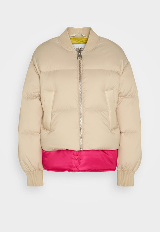 Marc O'Polo Chevignon X MOP, bomber jacket, down filled, material mix, knitted details Beige (MA321U0DB-B11) Women