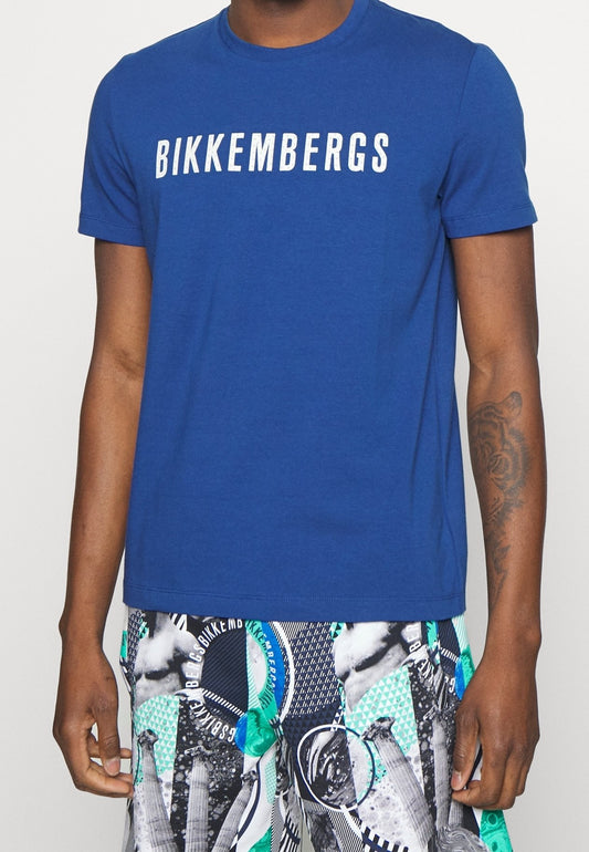 Bikkembergs CREW NECK 
T-SHIRT MONOGRAM (BKK25MTS04_BLUE) Men