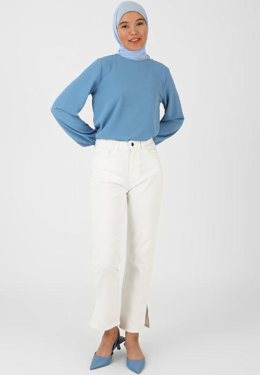 Modanisa Off White Denim Pants Refka Casual Off-White (MHR21N01N-A11) Women