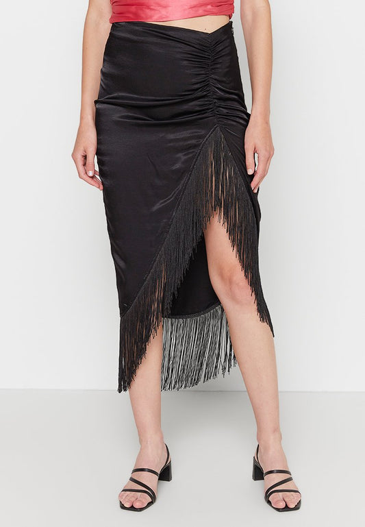 Midi Fringe Detailed Skirt Women