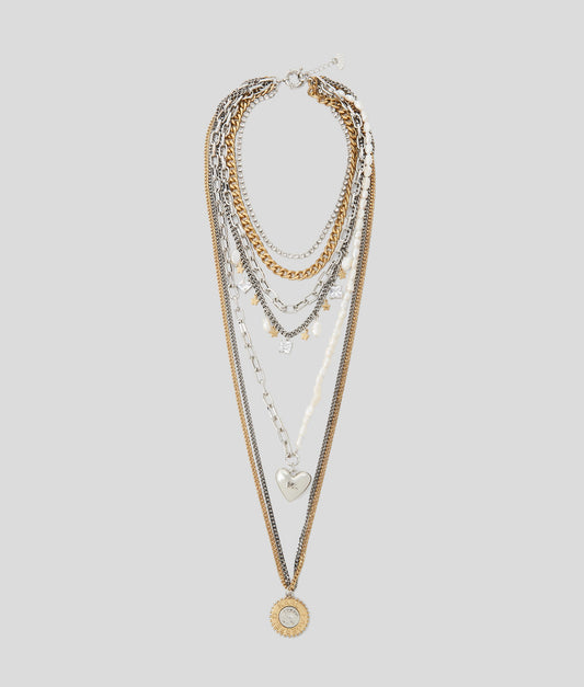 Karl Lagerfeld K/Rock Multi Chain Necklace Multi (A3W52005900) Women