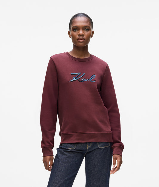 Karl Lagerfeld Signature Sequins Sweatshirt Windsor Burgundy (A4W20041548) Women