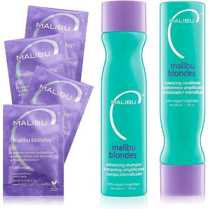 Malibu C Blondes Wellness Kit Shampoo and Conditioner Plus Weekly Brightener