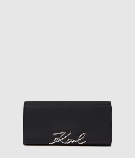 Karl Lagerfeld K/Signature Cont Flap Wallet Black-Nickel (B2W320141AV) Women