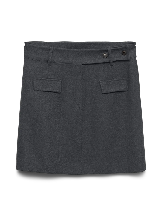 Gray High Waist Short Skirt Asphalt (10336188) Women