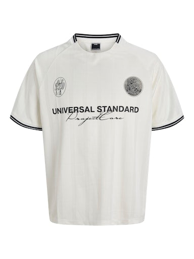 Jack & Jones Core JCOCOVER RETRO FOOTBALL TEE SS LN Cloud Dancer (12283345-CloudDancer) Men