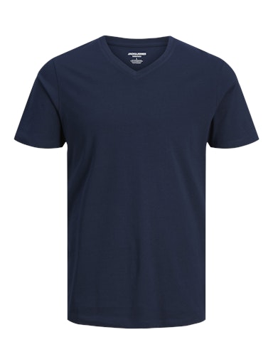 Jack & Jones Essentials JJEORGANIC BASIC TEE SS V-NECK NOOS Navy Blazer (12156102-NavyBlazer) Men